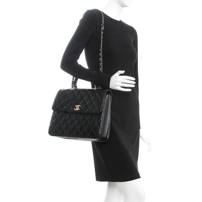 Chanel Lambskin Quilted Large Trendy CC Dual Handle Flap Bag Black 2 of 16