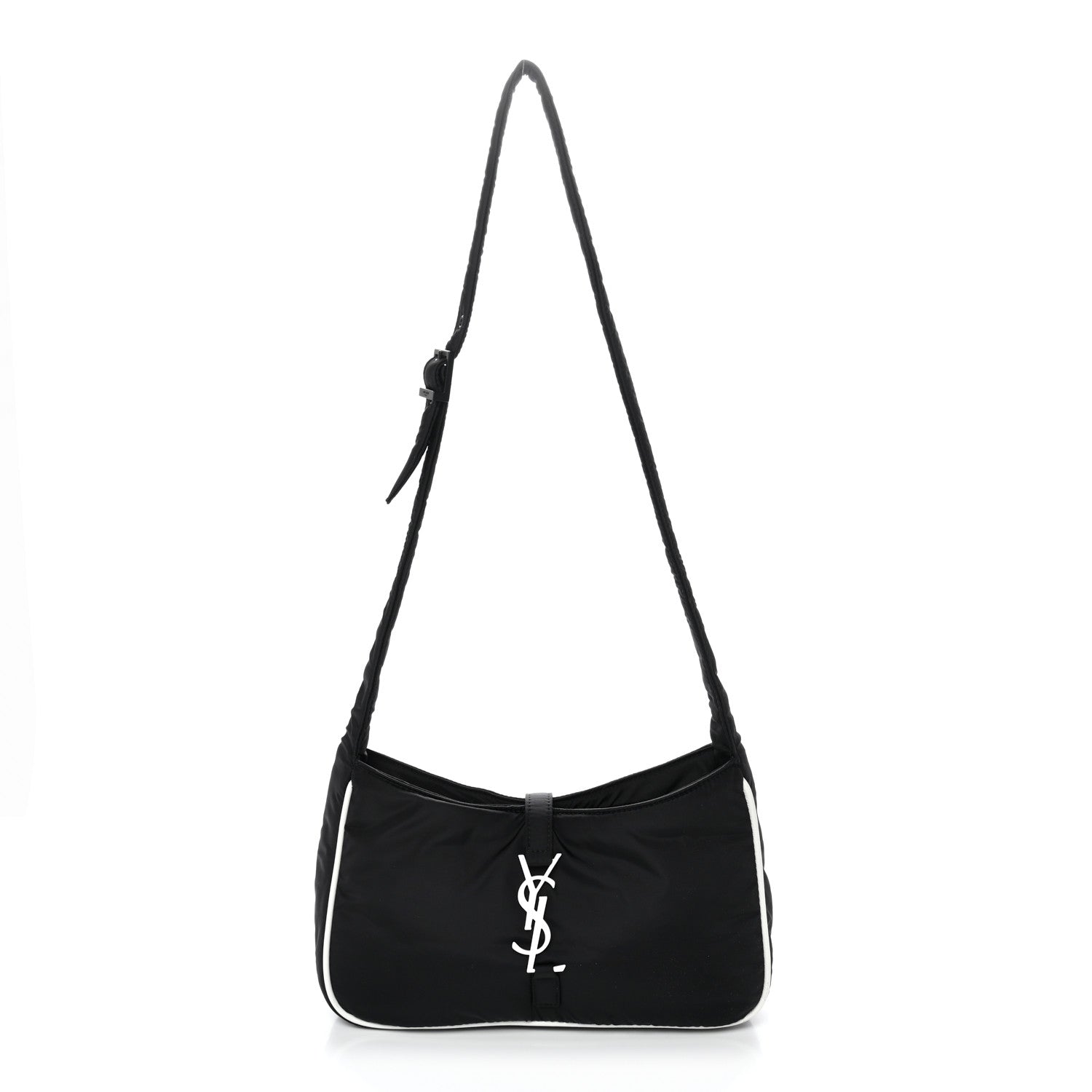 Saint Laurent Econyl Nylon Le 5 A 7 Hobo Black White 1 of 10