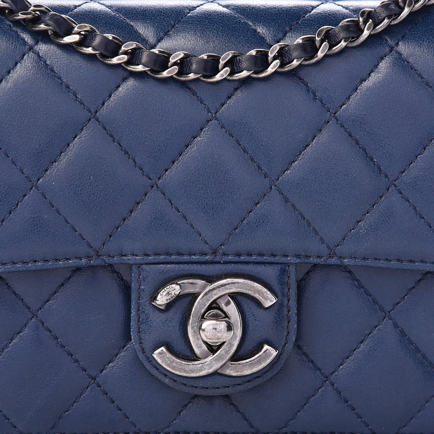 Chanel Lambskin Quilted Mini Crossing Times Flap Blue 8 of 19