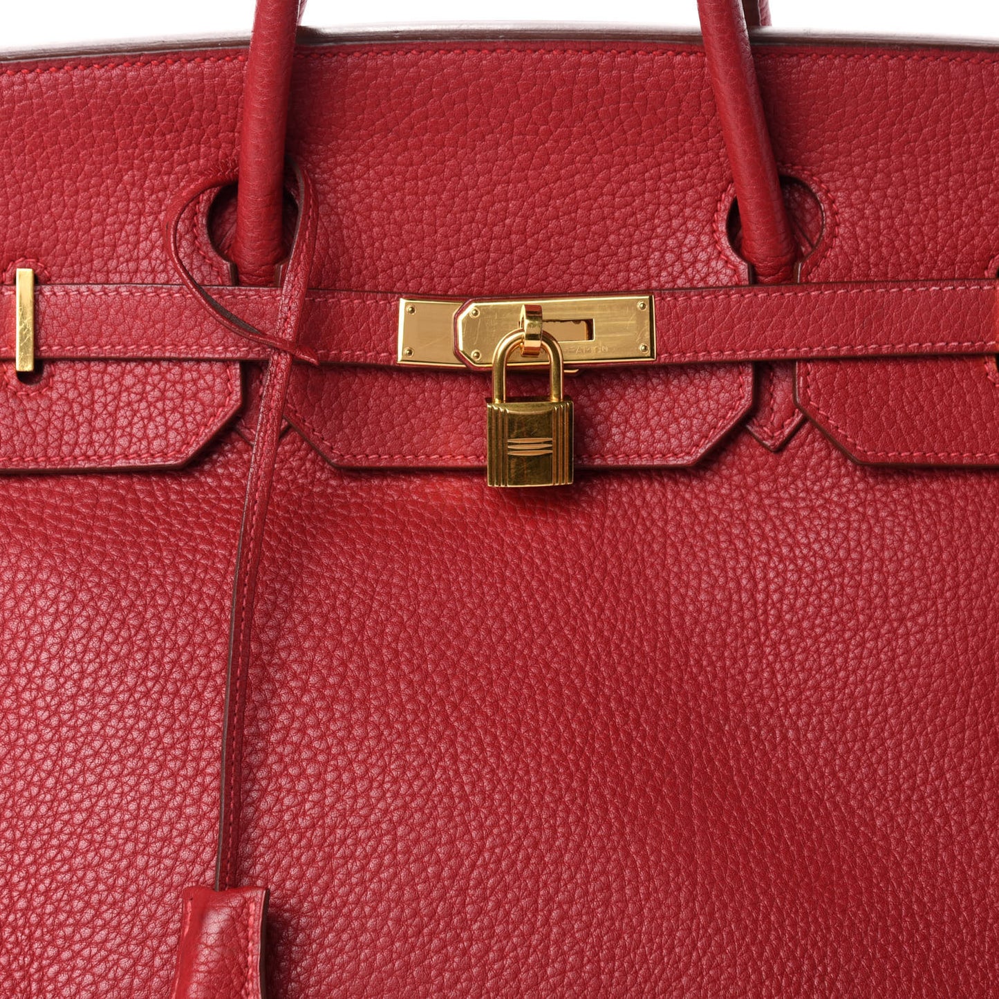 Taurillon Clemence Birkin 40 Rouge Casaque