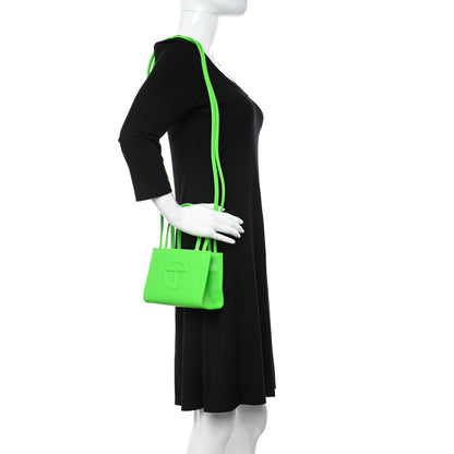 Telfar Vegan Leather Small Shopping Bag Highlighter Green 2 of 10