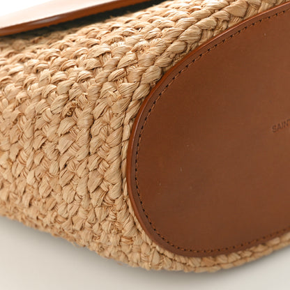 Saint Laurent Raffia Calfskin Mini Manon Natural Brick 8 of 9