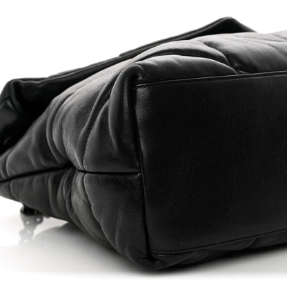 Saint Laurent Lambskin Quilted Monogram Monochrome Small Loulou Puffer Chain Satchel Black 9 of 10