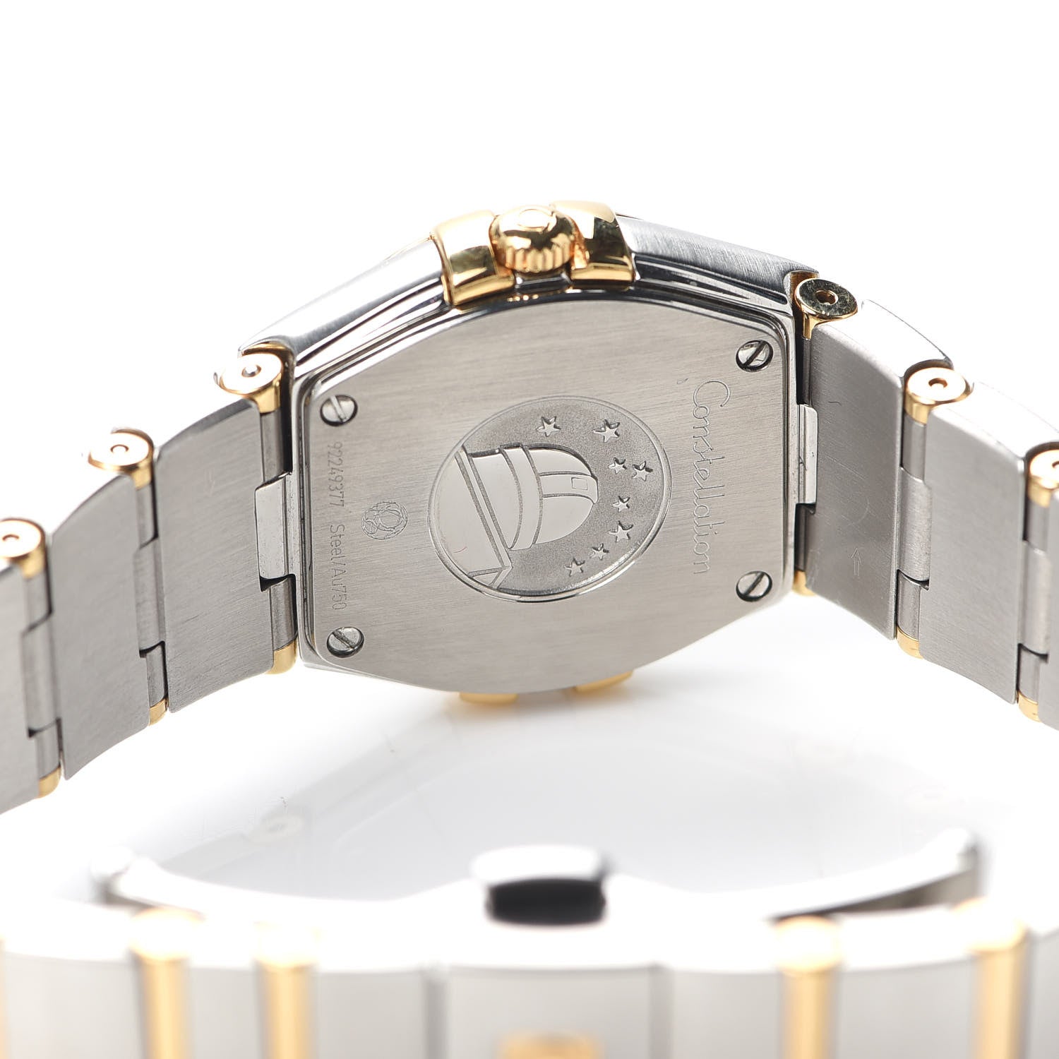 Omega Stainless Steel 18K Yellow Gold Diamond Bezel Mother of Pearl 24mm Constellation Quartz Watch 123.25.24.60.05.001 4 of 6
