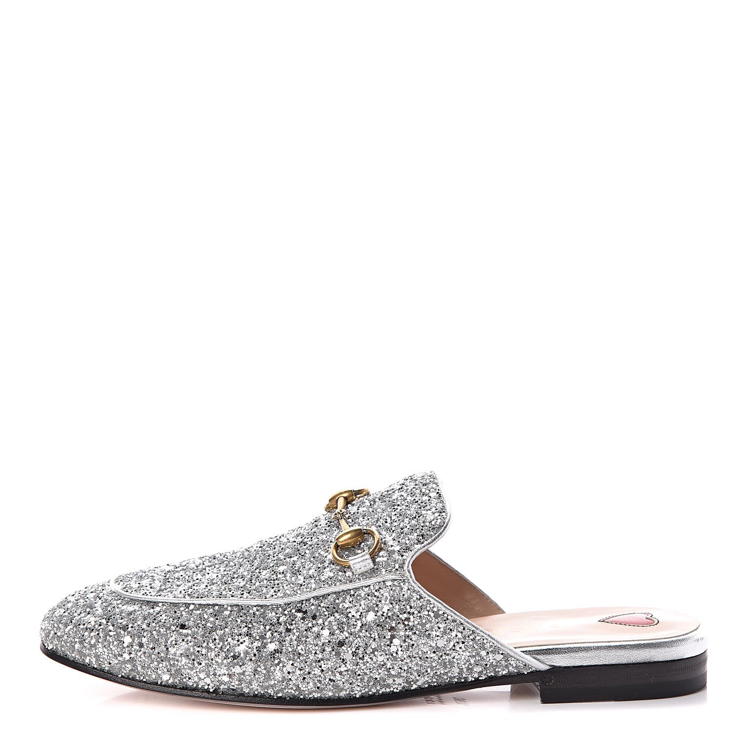 Gucci Glitter Womens Princetown Slippers 36.5 Silver 1 of 8