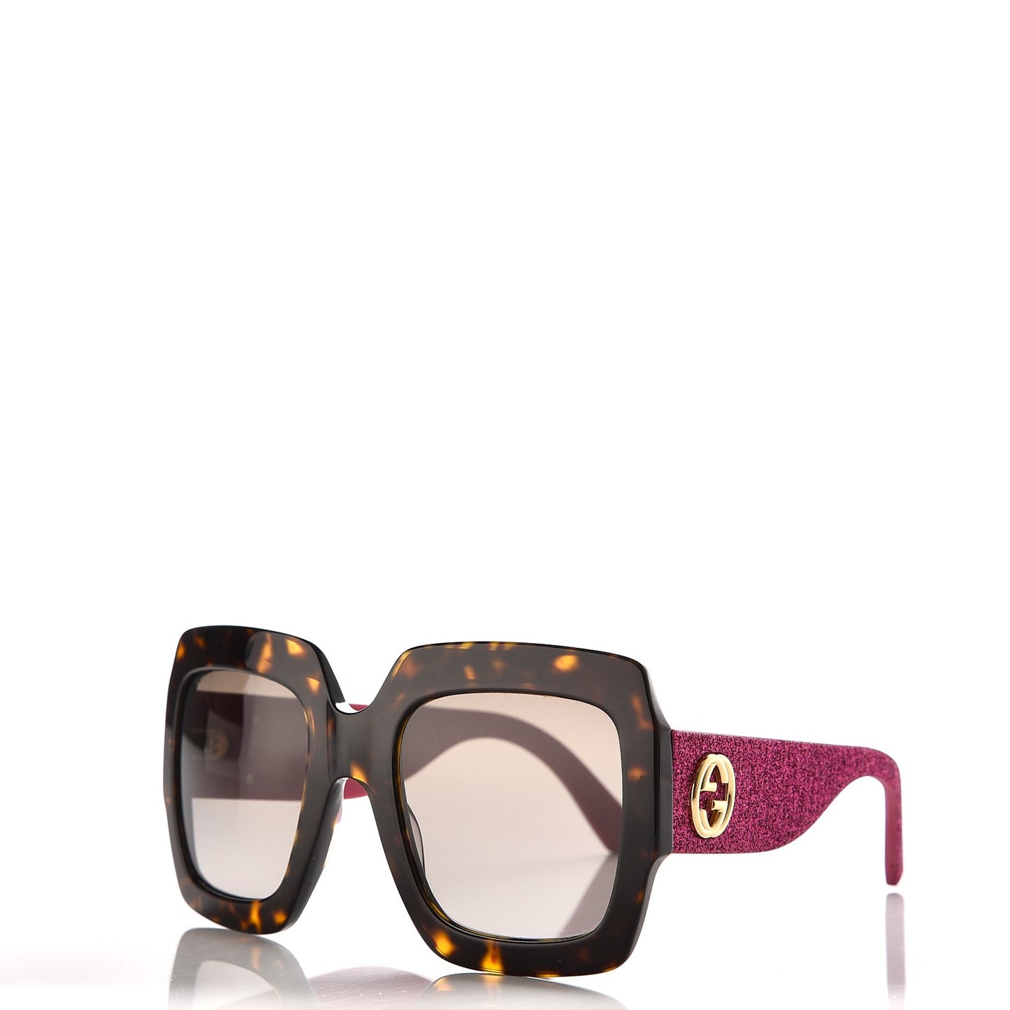 Square Frame GG0102S Sunglasses Glitter Pink Multi