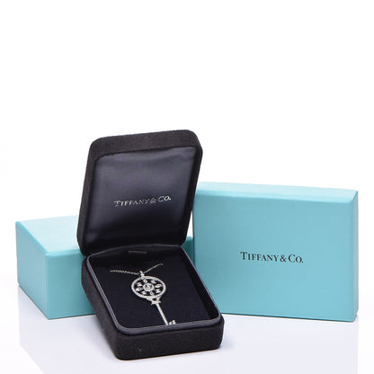 Tiffany Platinum Diamond Kaleidoscope Key Pendant Necklace 7 of 7