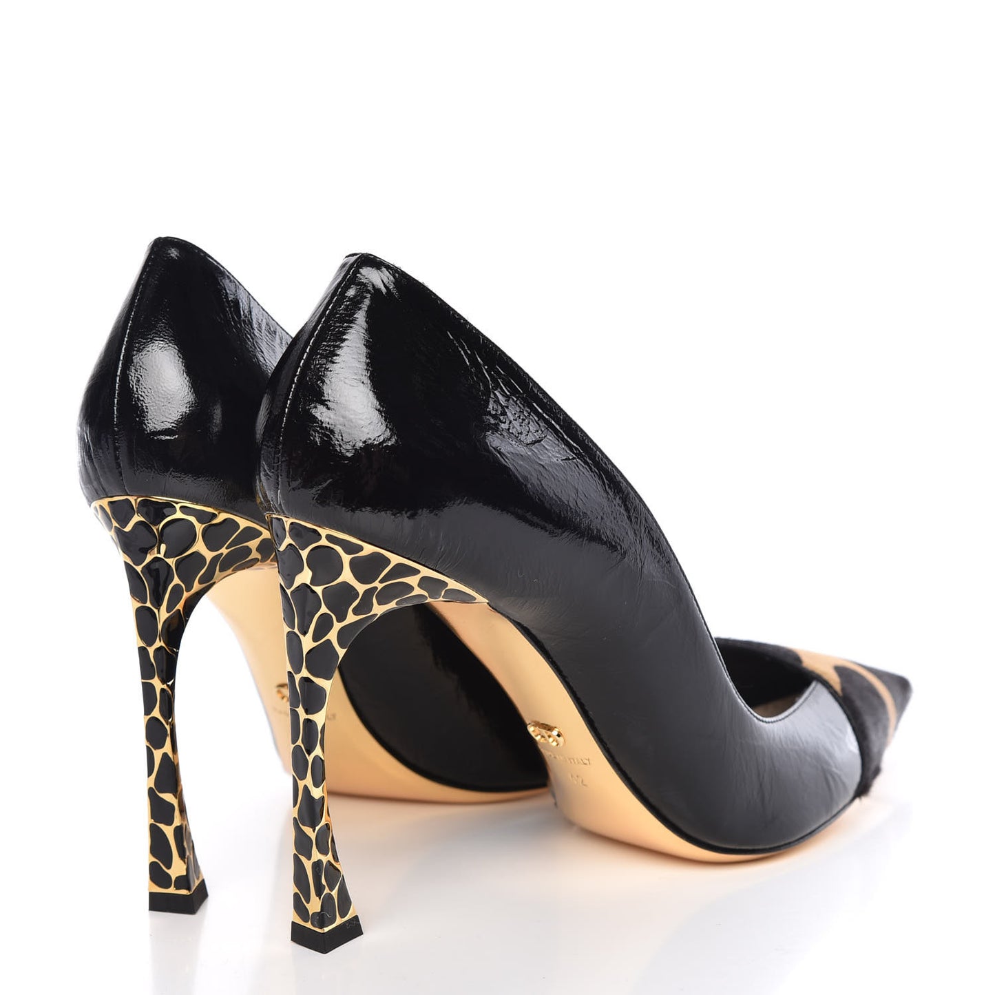 Crinkled Lambskin Songe 100 Pumps 42 Black