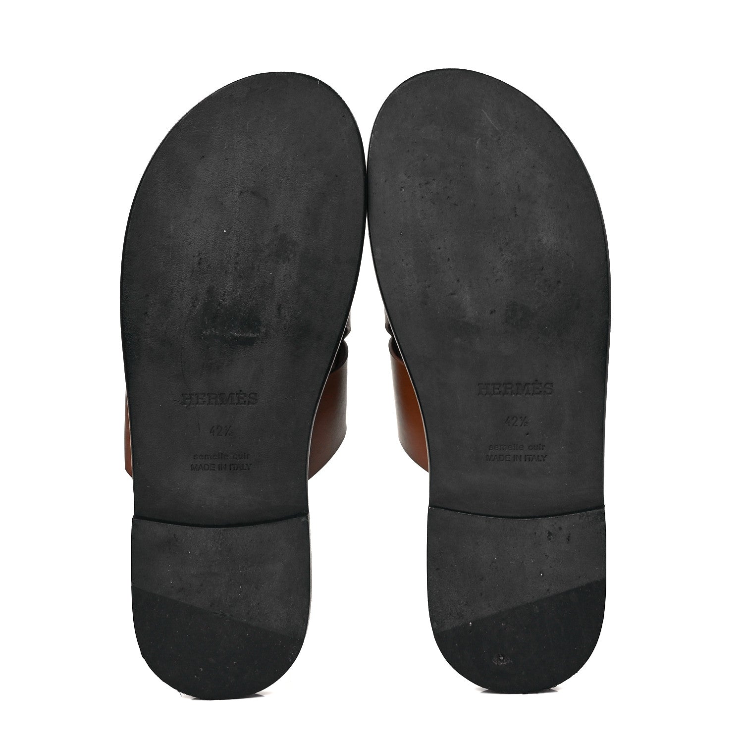 Hermes Calfskin Mens Arles Mules 42.5 Brun 5 of 9