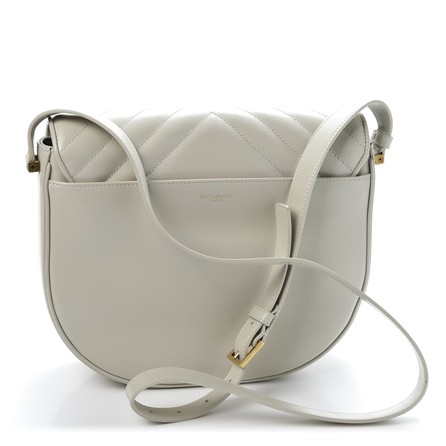 Saint Laurent Calfskin Quilted Y Joan Satchel White 2 of 10