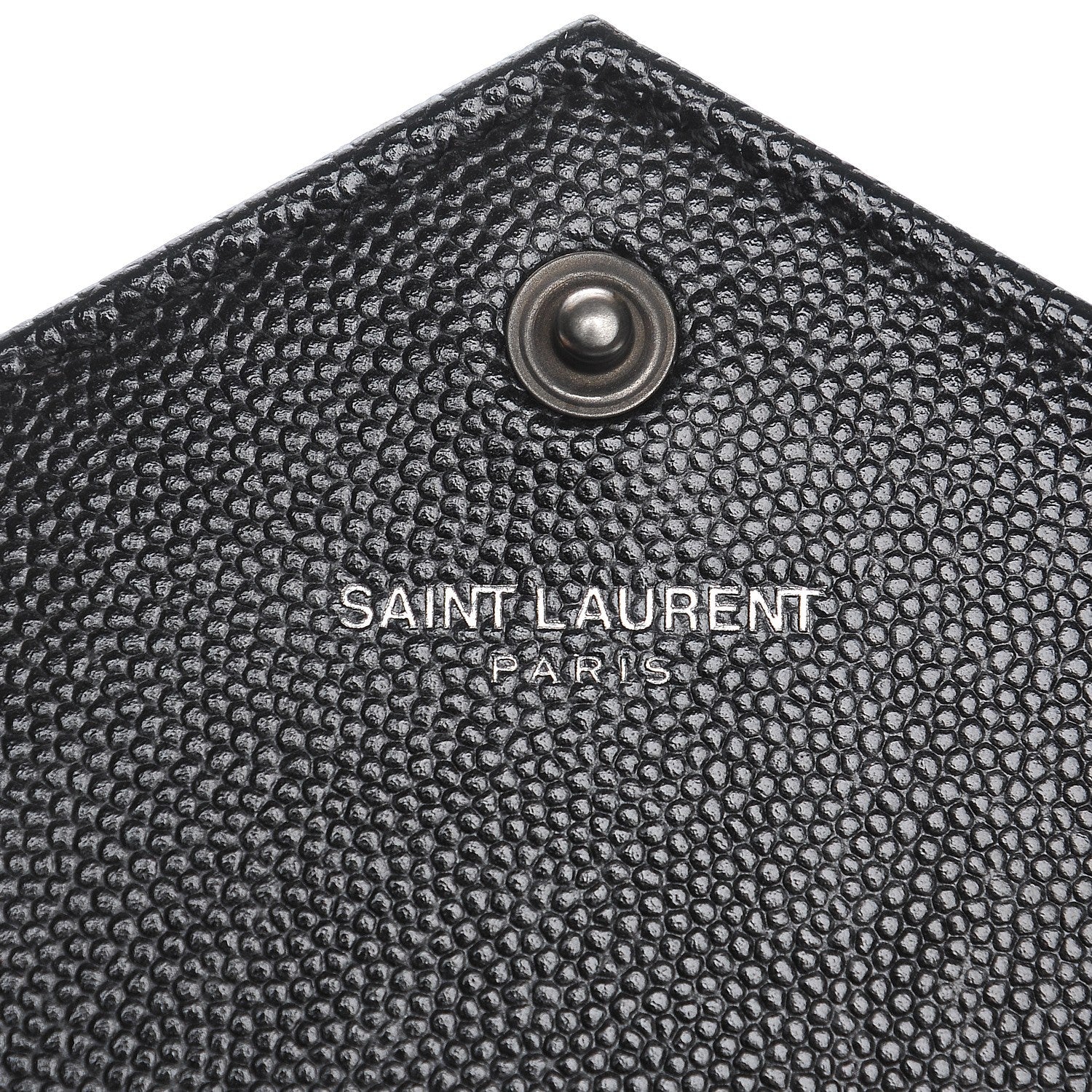 Saint Laurent Grain De Poudre Matelasse Chevron Monogram Envelope Chain Wallet Black 5 of 9