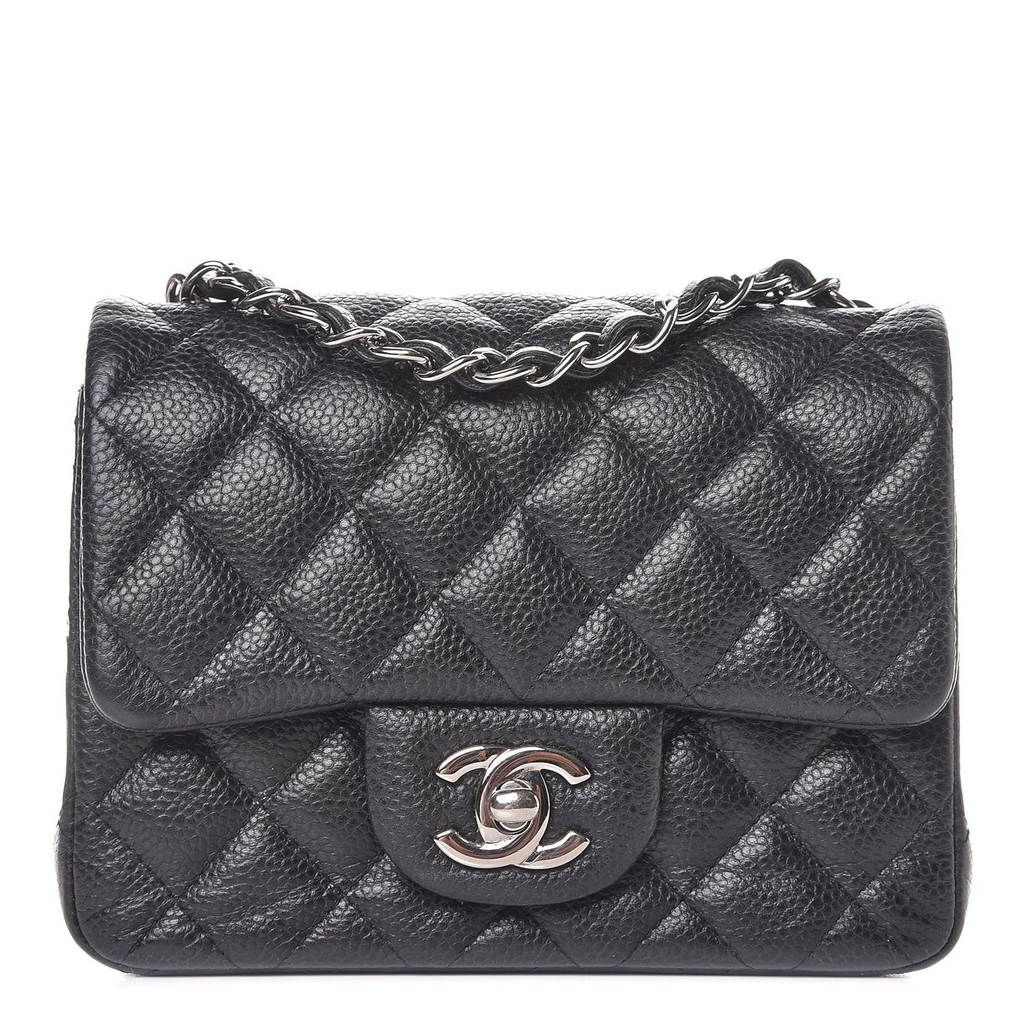 Caviar Quilted Mini Square Flap Black