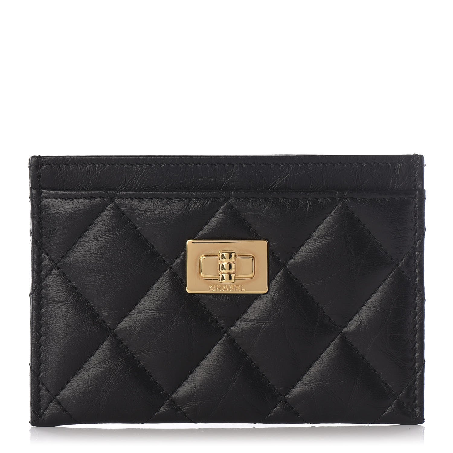 Chanel Aged Calfskin Quilted Reissue Card Holder Black 1 of 6