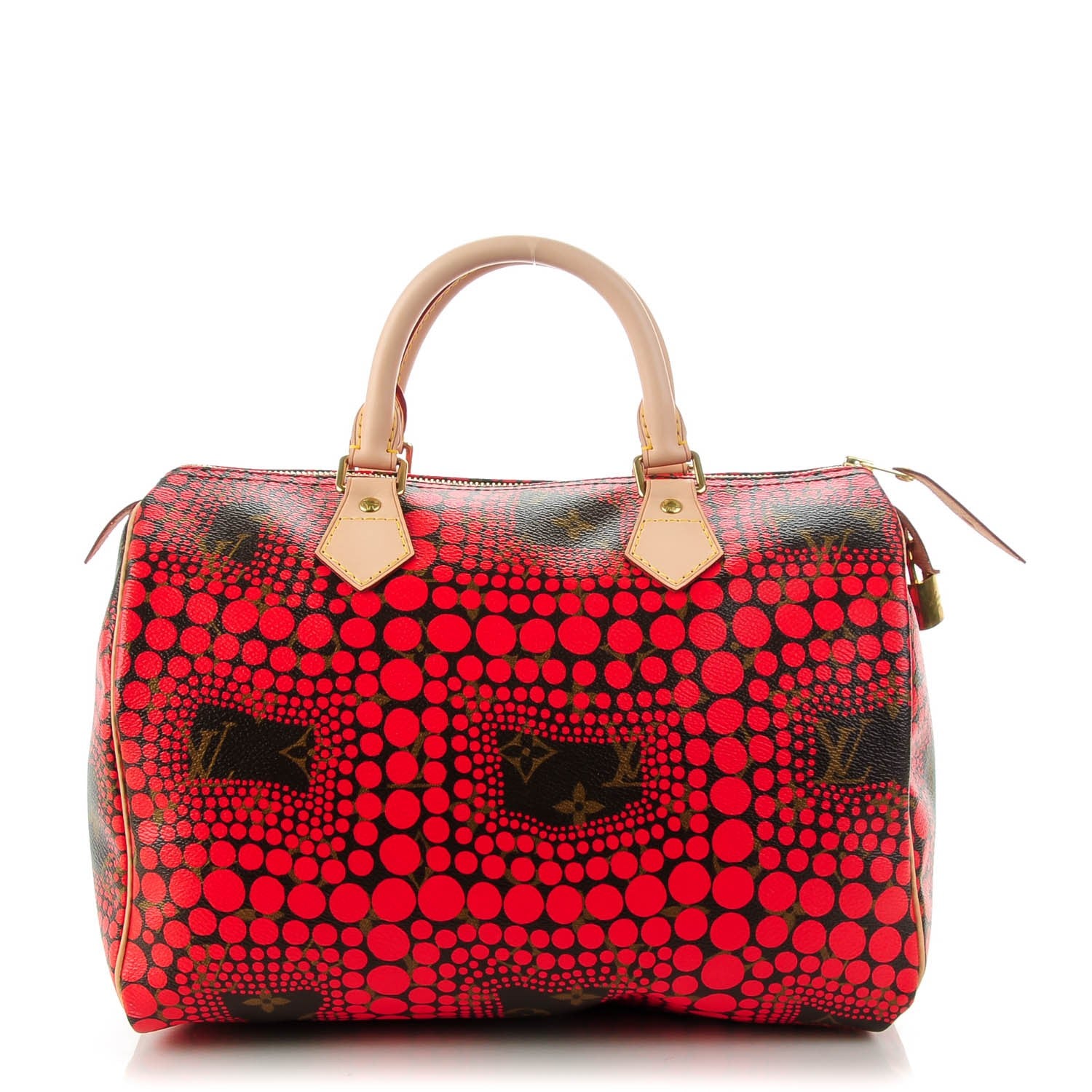 Louis Vuitton Monogram Kusama Town Speedy 30 Red 1 of 7