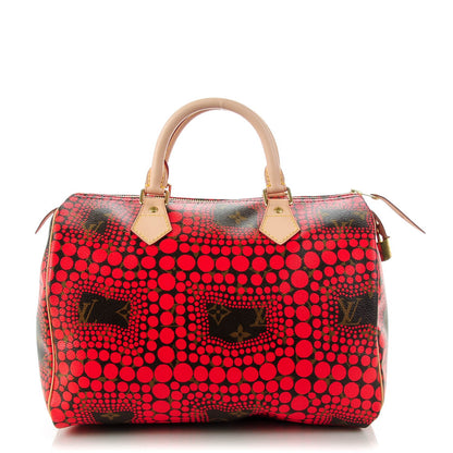 Louis Vuitton Monogram Kusama Town Speedy 30 Red 1 of 7