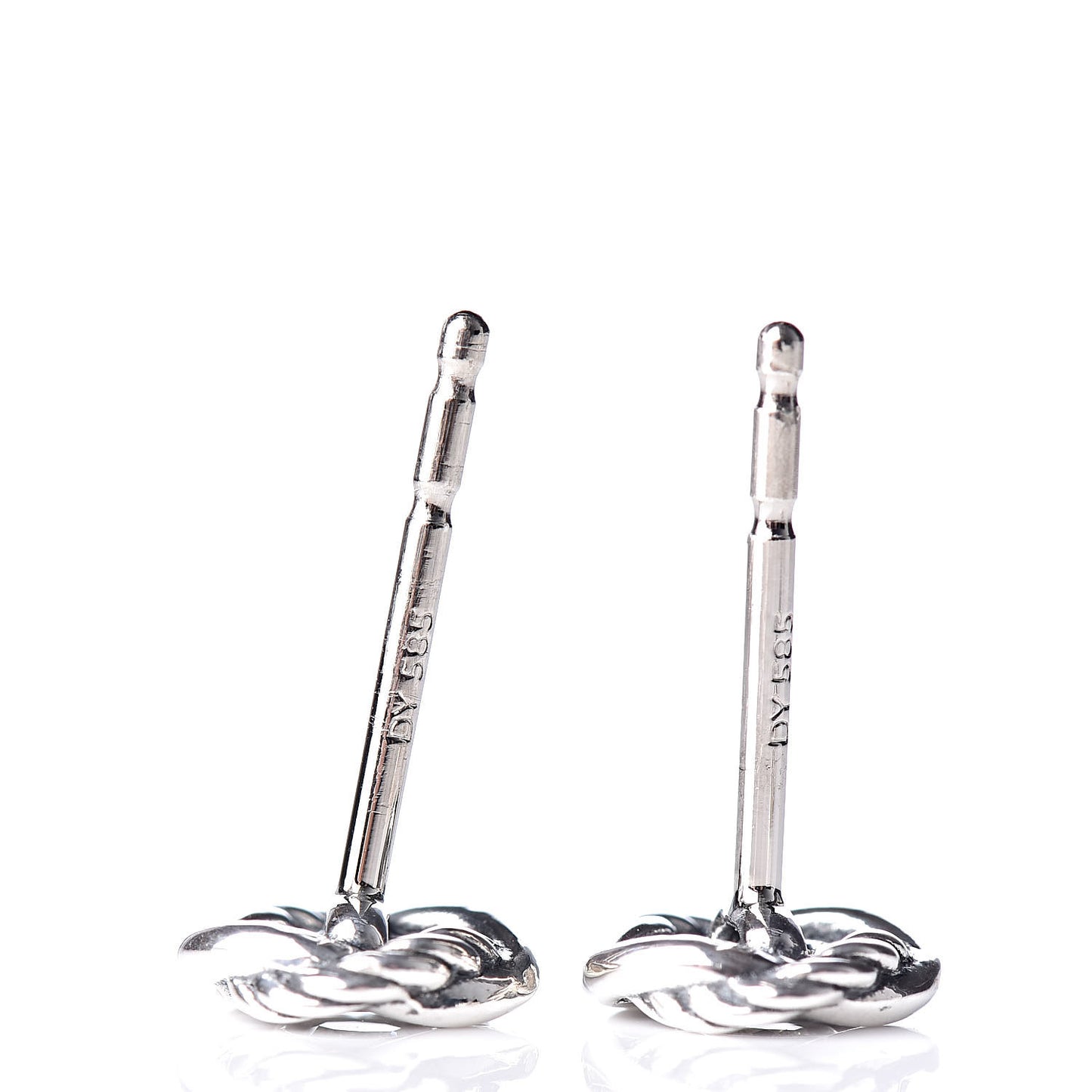 Sterling Silver Diamond 7mm Infinity Stud Earrings