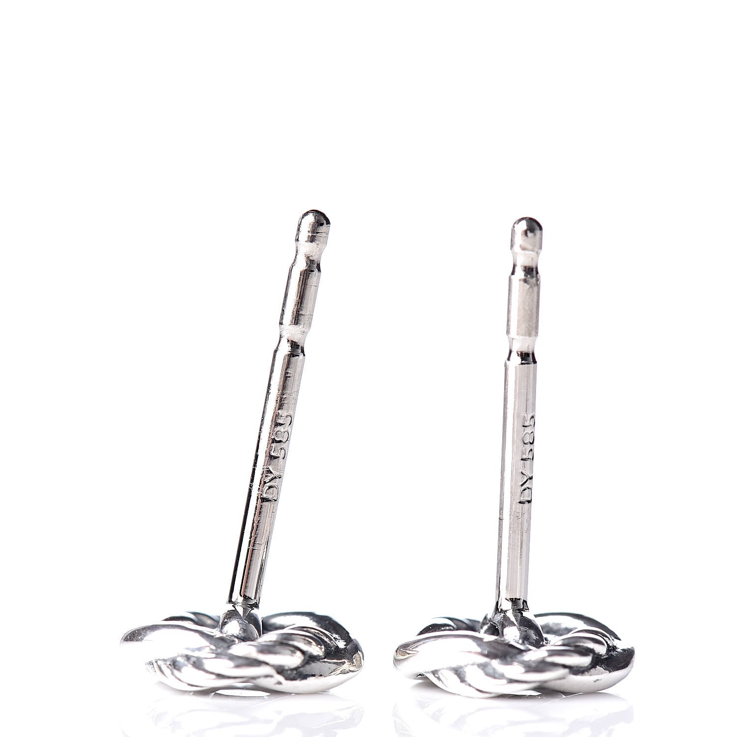 David Yurman Sterling Silver Diamond 7mm Infinity Stud Earrings 4 of 4