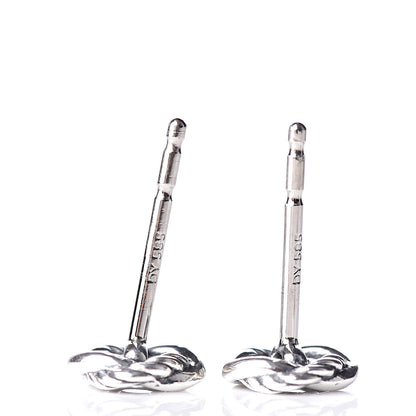 David Yurman Sterling Silver Diamond 7mm Infinity Stud Earrings 4 of 4