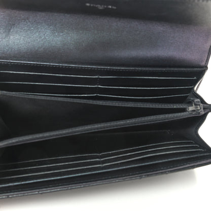 Chanel Patent Metallic Crumpled Calfskin Chevron Quilted Large Gusset Flap Wallet So Black 5 of 10