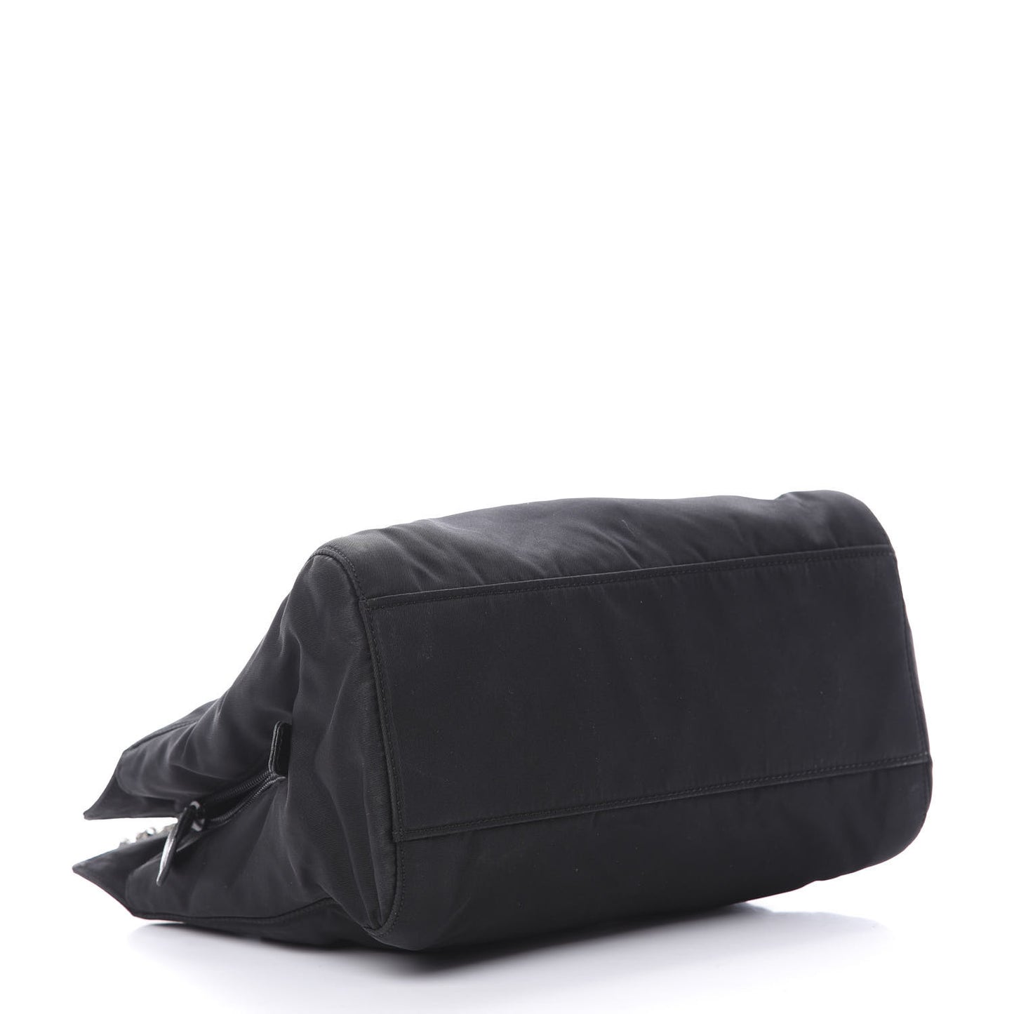Nylon Tessuto Acciaio Chain Shoulder Bag Black