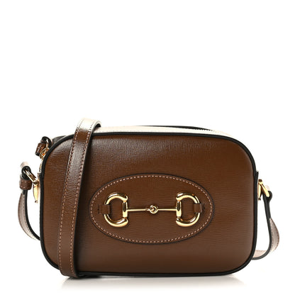 Gucci Azalea Calfskin Mini Horsebit 1955 Camera Shoulder Bag Brown 1 of 9