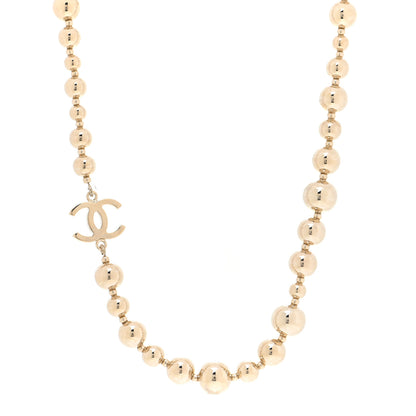 Chanel Metal Bead CC Necklace Gold 1 of 5