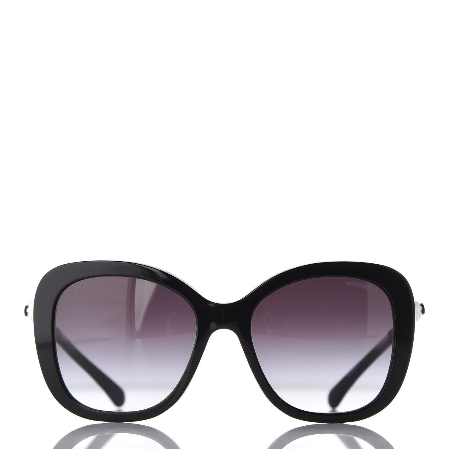 Chanel Acetate Butterfly Winter Pearl Sunglasses 5339-H Black 2 of 8