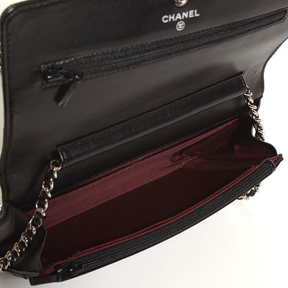 Chanel Lambskin Quilted Wallet On Chain WOC Black 5 of 8