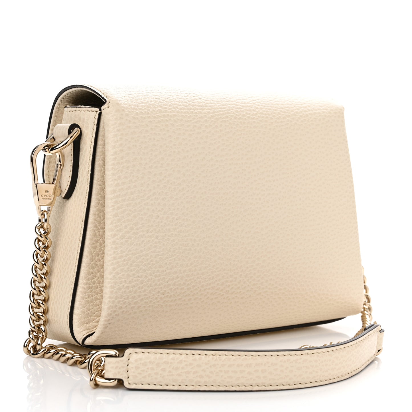 Dollar Calfskin Interlocking G Crossbody Bag Mystic White