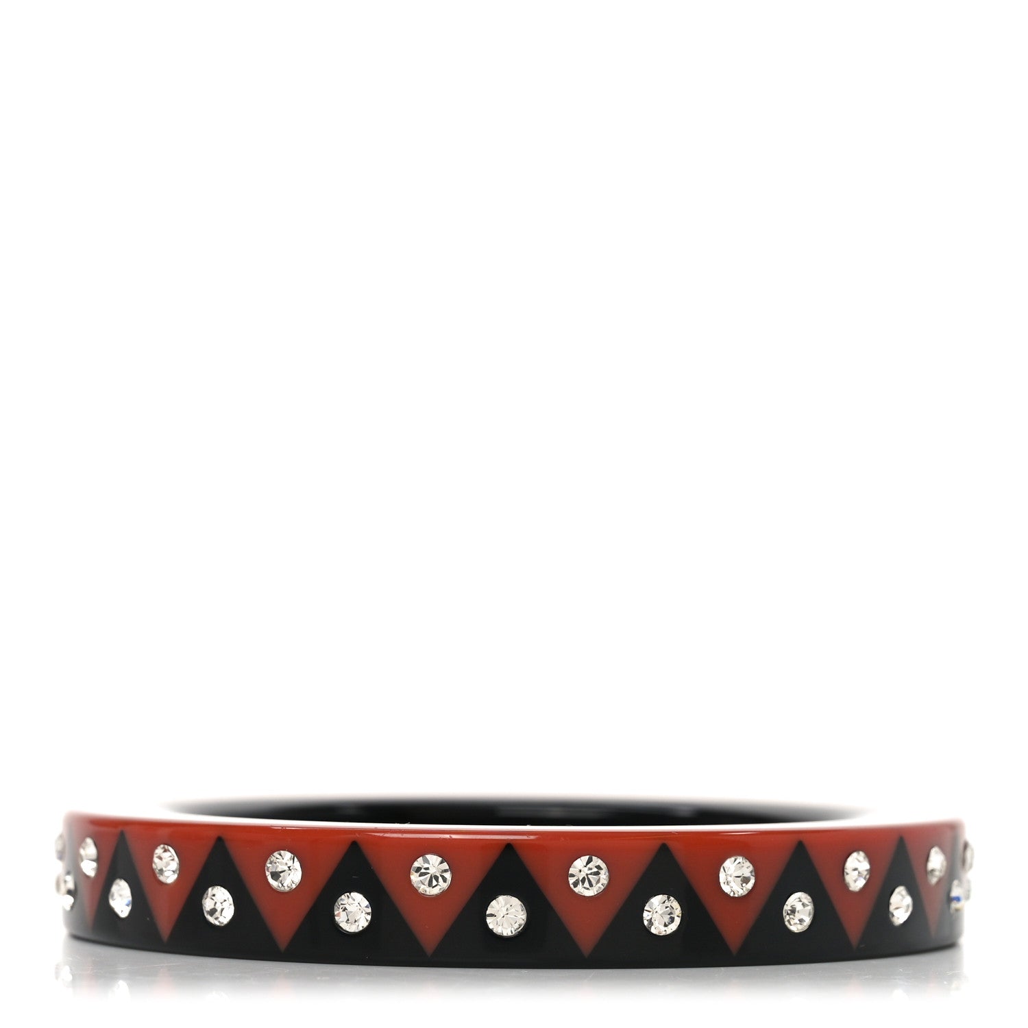 Louis Vuitton Crystal Resin Zigzag Bangle Bracelet M Black Caramel 3 of 4