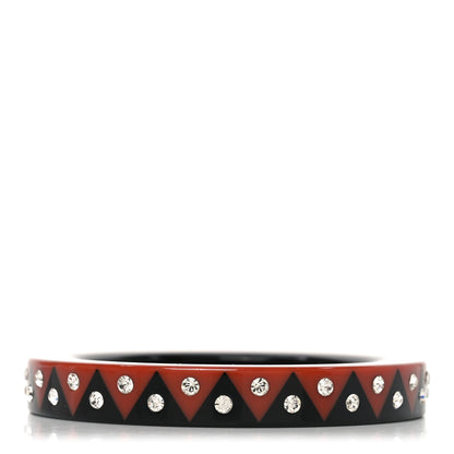 Louis Vuitton Crystal Resin Zigzag Bangle Bracelet M Black Caramel 3 of 4