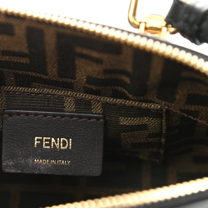 Fendi Vitello King Plexiglass Logo Embossed Mini By The Way Top Handle Boston Bag Black 6 of 11