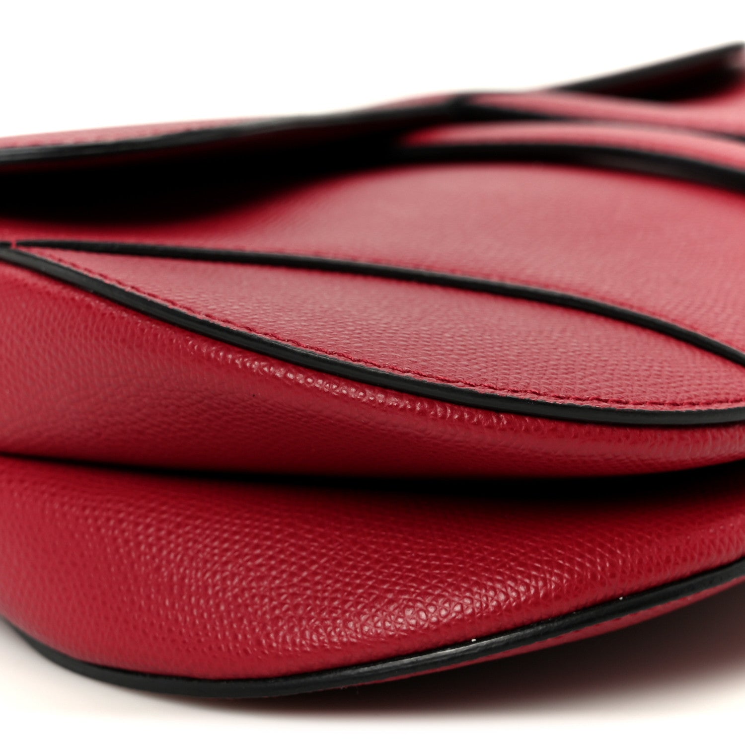 Christian Dior Grained Calfskin Saddle Bag Red 9 of 10