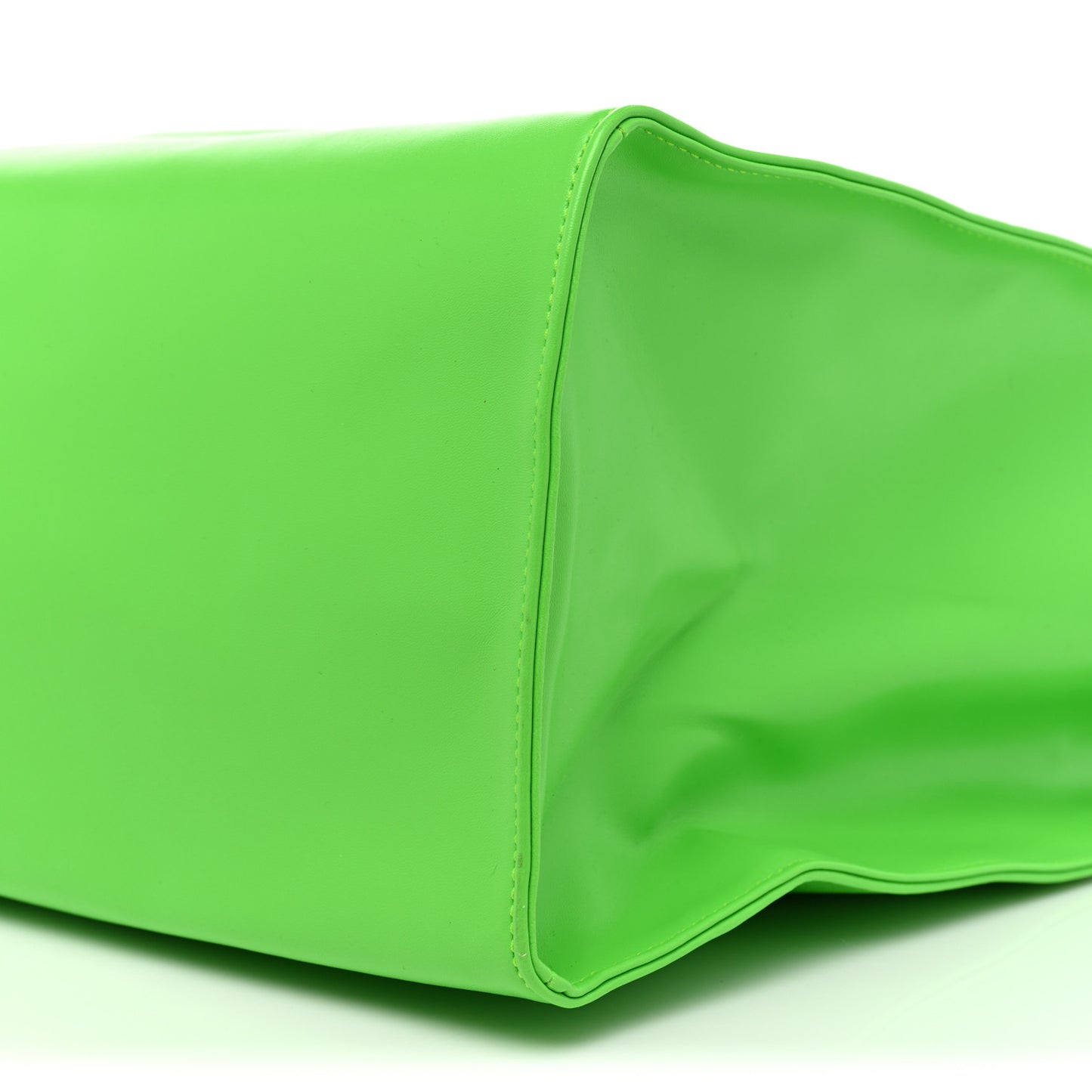 Vegan Leather Large Shopping Bag Highlighter Green