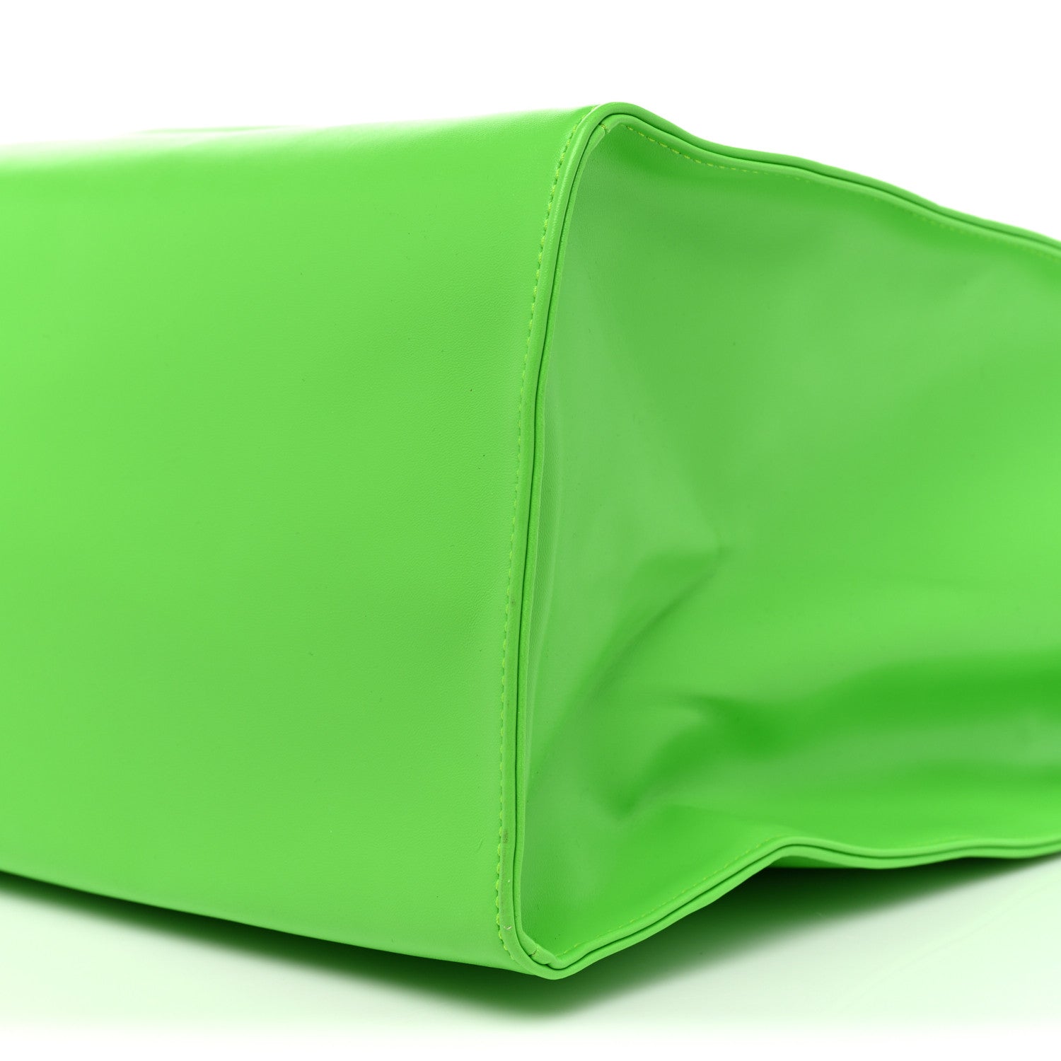 Telfar Vegan Leather Large Shopping Bag Highlighter Green 7 of 9