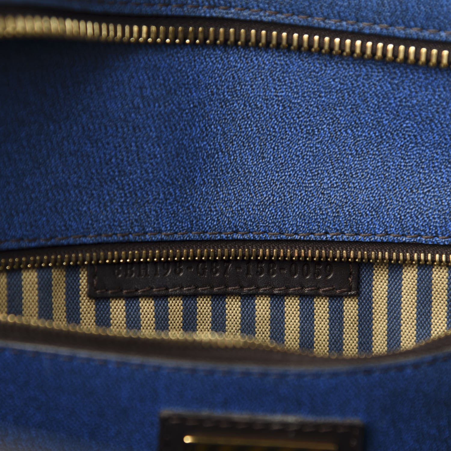 Fendi Zucca Spalmati Small Roll Tote Tobacco Blue 12 of 13