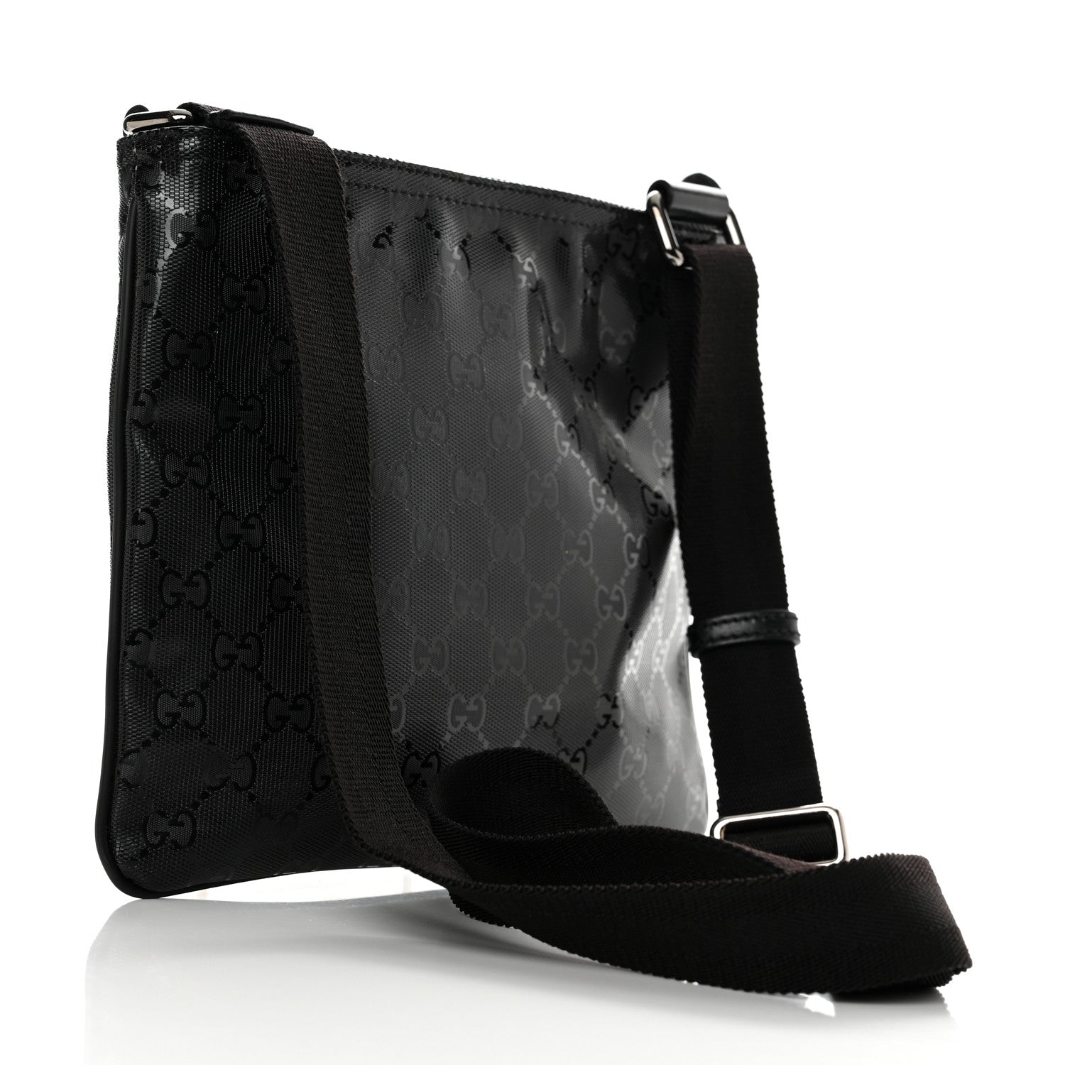 Gucci Imprime Monogram Small Flat Messenger Bag Black 3 of 11