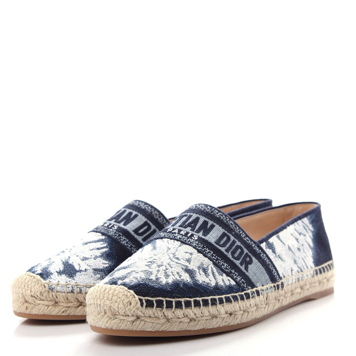 Christian Dior Canvas Tie and Dior Embroidered Granville 15mm Espadrilles 40 Denim 3 of 11