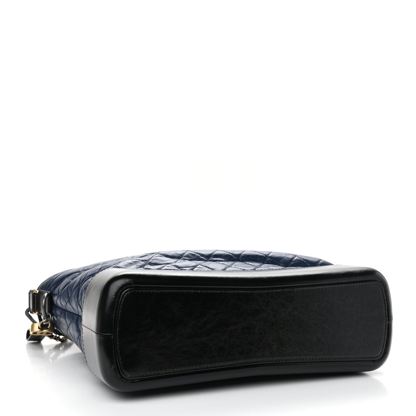 Aged Calfskin Quilted Large Gabrielle Shopping Tote Navy Black