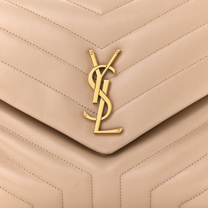 Saint Laurent Calfskin Y Quilted Monogram Medium Loulou Chain Satchel Dark Beige 8 of 12