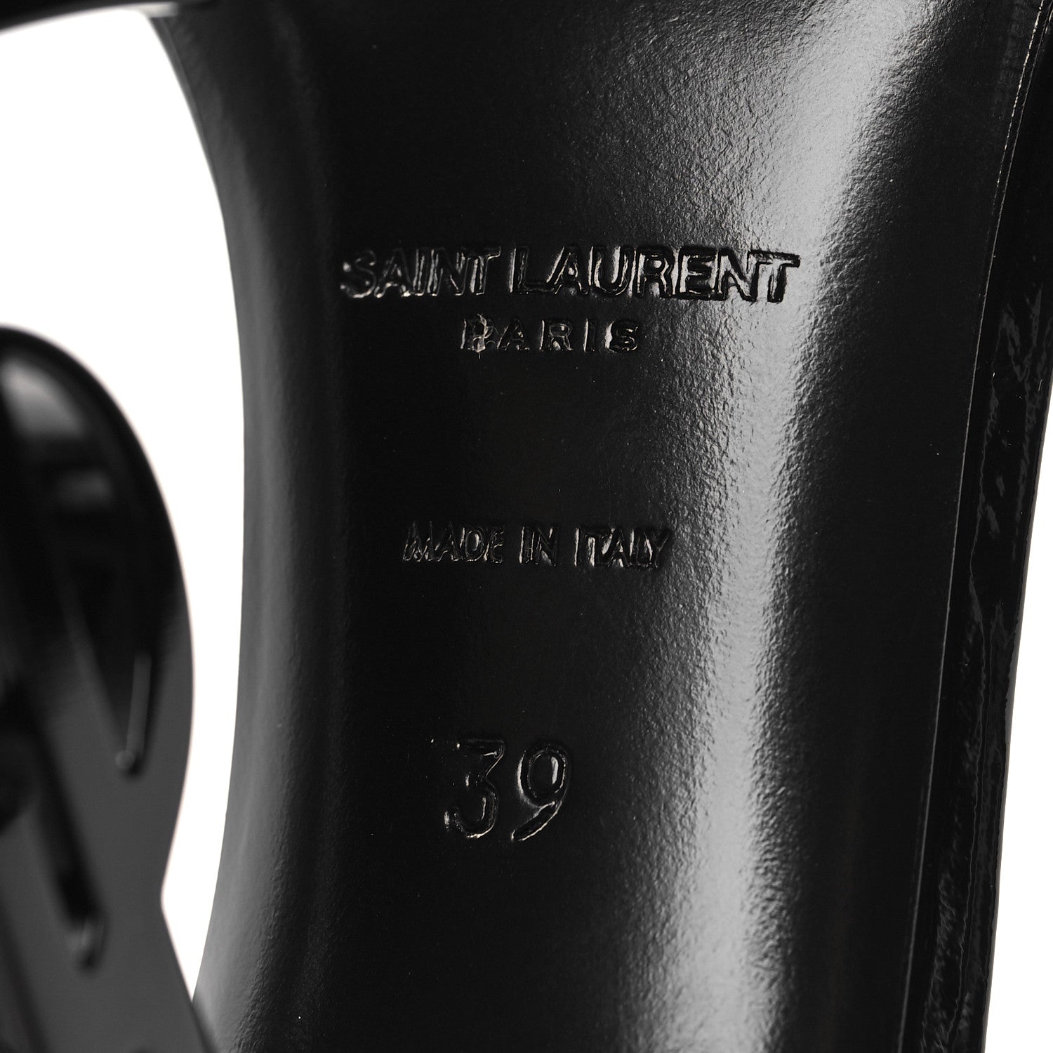 Saint Laurent Patent Calfskin Opyum 110 Sandals 39 Black 7 of 9