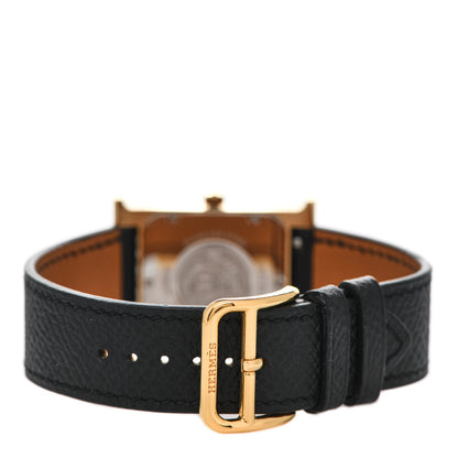 Hermes Stainless Steel Epsom 26mm Heure H Hour Quartz Watch Noir 3 of 5