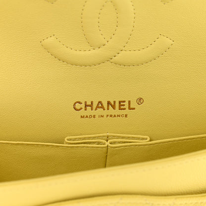 Chanel Caviar Quilted Medium Double Flap Yellow 6 of 10