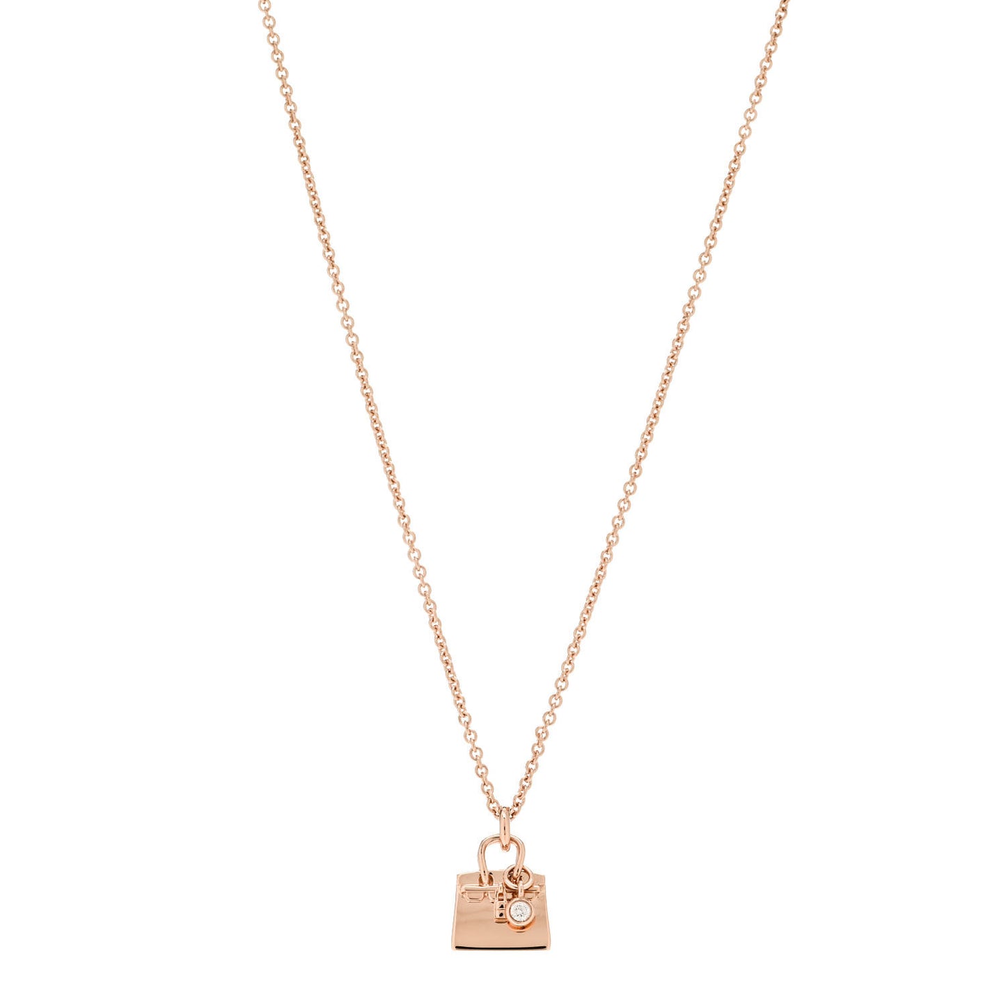 18K Rose Gold Diamond Kelly Pendant Necklace