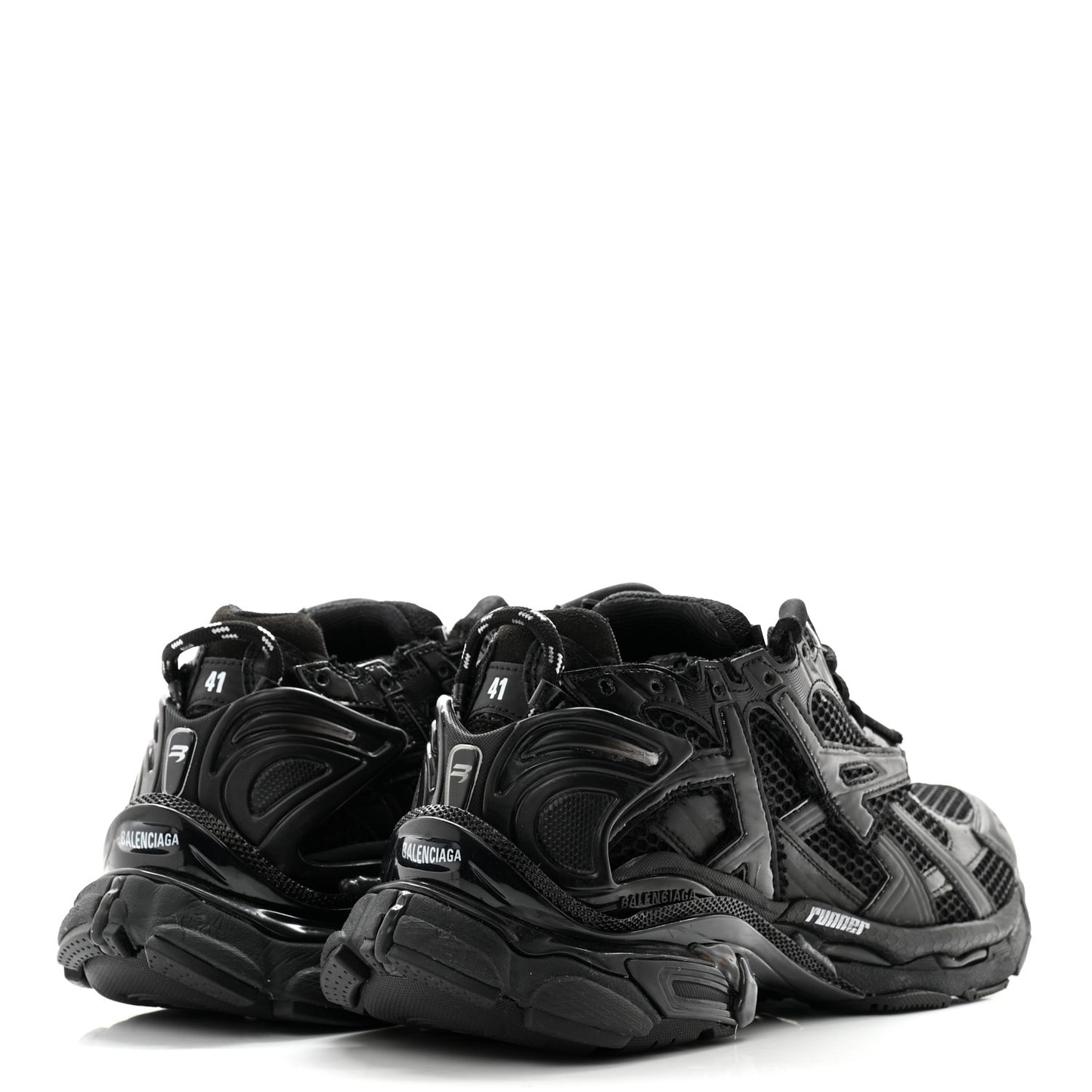 Mesh Rubber Monocolor Mens Runner Sneakers 41 Black