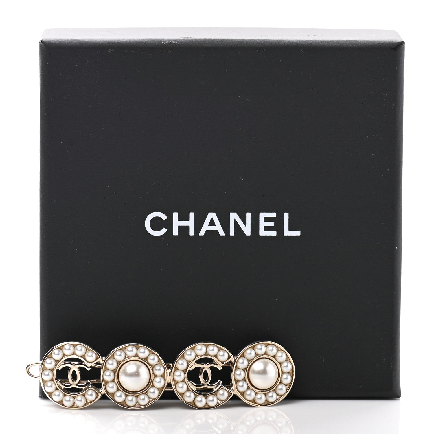 Chanel Pearl Coco Hair Clip Barrette Gold 5 of 5