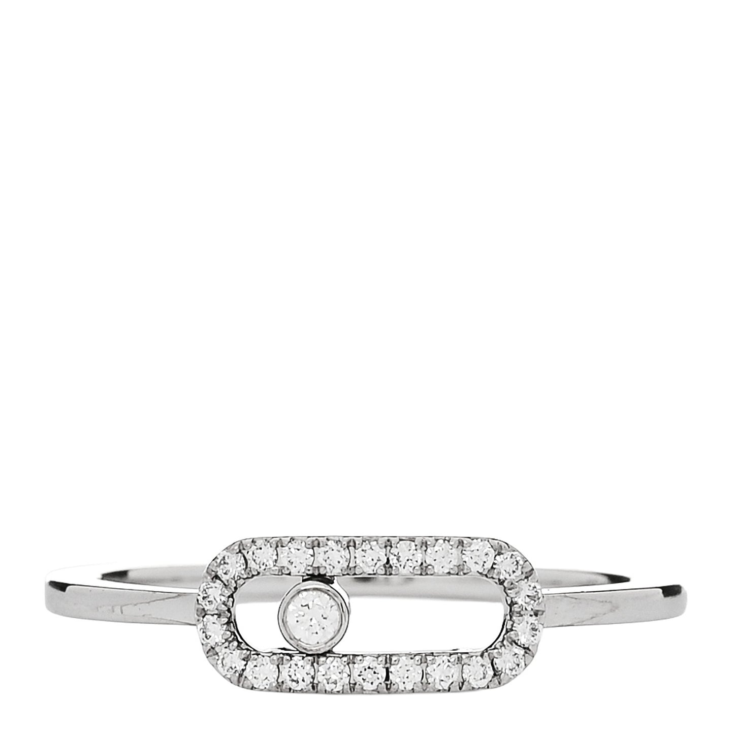 18K White Gold Diamond Move Uno Ring 50 5.25