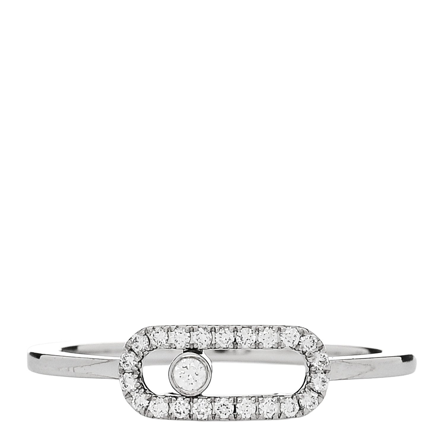 Messika 18K White Gold Diamond Move Uno Ring 50 5.25 1 of 7