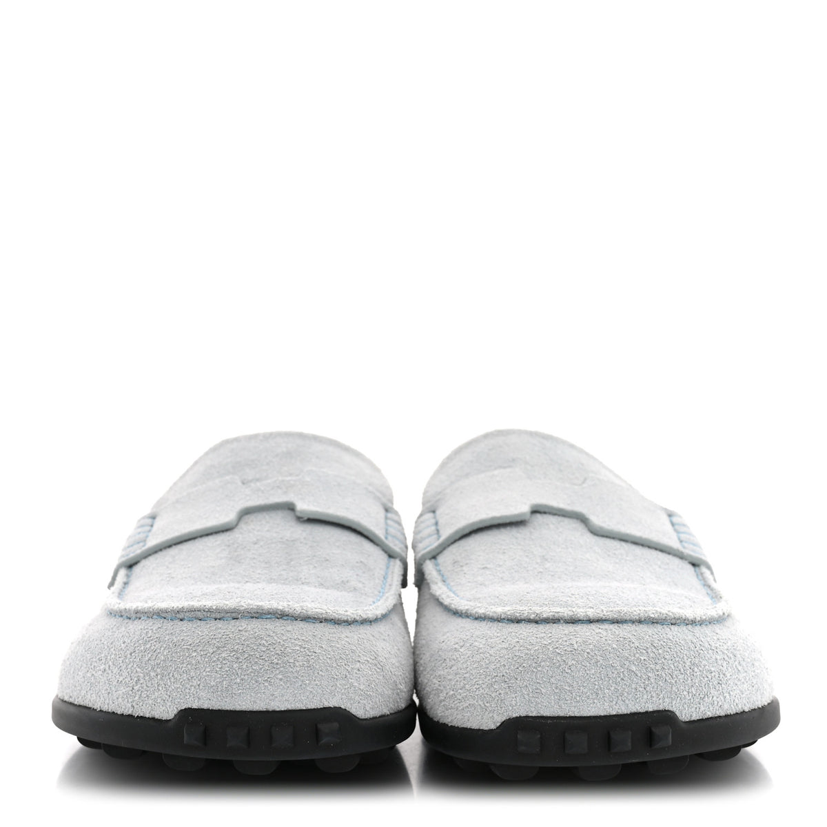Suede Calfskin Womens Mix Mules 38.5 Bleu