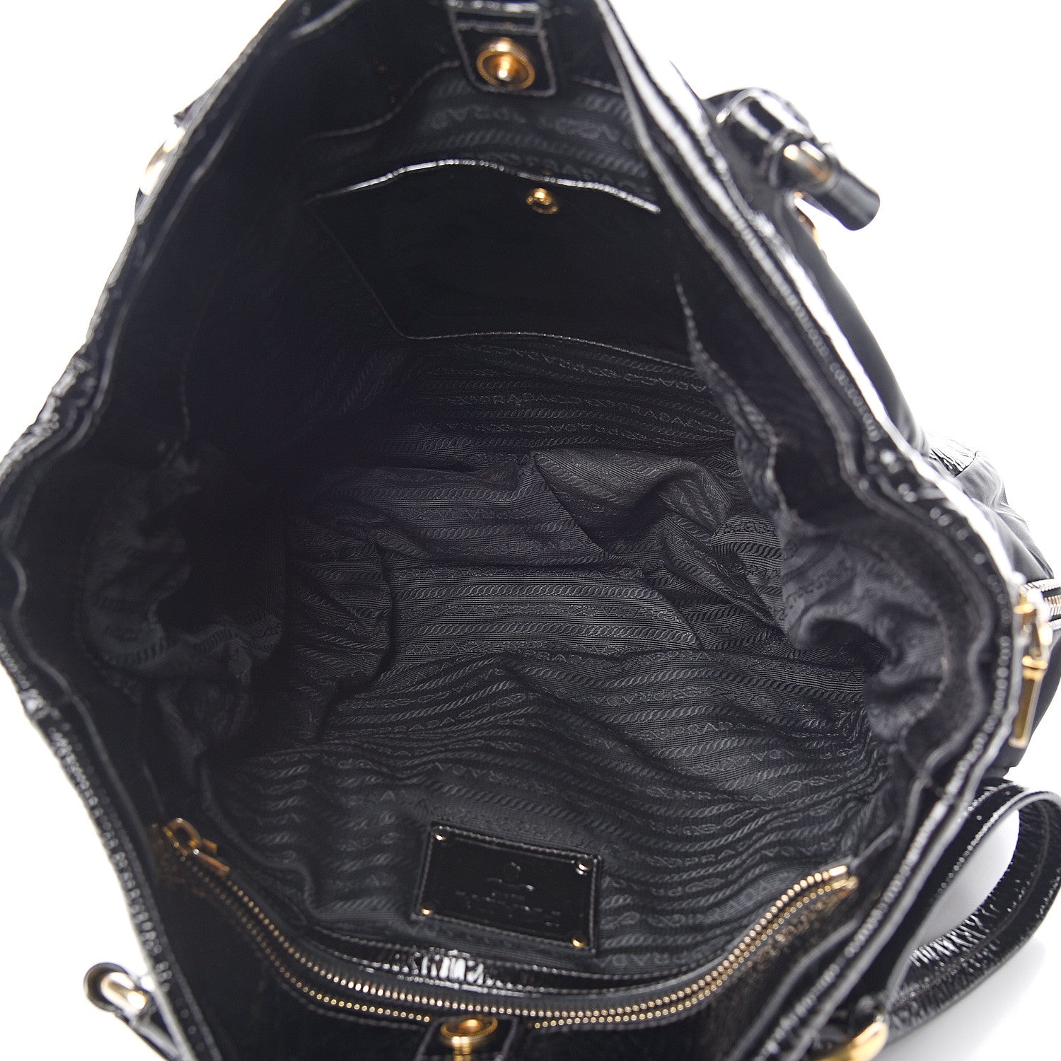 Prada Tessuto Nylon Vernice Tote Black 4 of 10